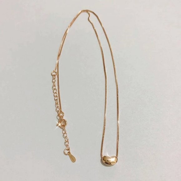 NEW 925 Sterling Silver Simple Bean Necklace - Picture 4 of 8